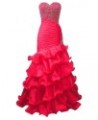 Beaded Sequins Mermaid Ruffles Long Formal Prom Dress Evening Gown Fuchsia US 14 18 Plus Fuchsia $63.45 Dresses