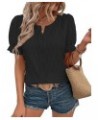 Womens Fashion Tops Cute Puff Sleeve Blouses for Women Dressy Casual Spring Summer Clothes Outfits for 2024 Black $12.32 Blouses